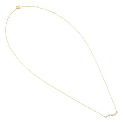 Solid 14K Yellow Gold Elegant Curve Lab Diamonds Necklace - Shryne Diamanti & Co.