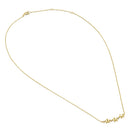 Solid 14K Gold Triple Plumeria with Clear Lab Diamonds Necklace - Shryne Diamanti & Co.