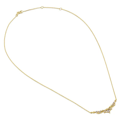 Solid 14K Gold Elegant Royal Marquise with Clear Lab Diamonds Necklace - Shryne Diamanti & Co.