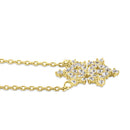 Solid 14K Gold Snowflake with Clear Lab Diamonds Necklace - Shryne Diamanti & Co.