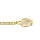 Solid 14K Gold Heart Lock with Clear Lab Diamonds Necklace - Shryne Diamanti & Co.