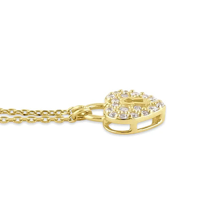 Solid 14K Gold Heart Lock with Clear Lab Diamonds Necklace - Shryne Diamanti & Co.