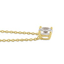 Solid 14K Gold 5.0mm Round Clear Lab Diamonds Necklace - Shryne Diamanti & Co.