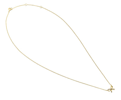 Solid 14K Yellow Gold Classic Bow Lab Diamonds Necklace - Shryne Diamanti & Co.