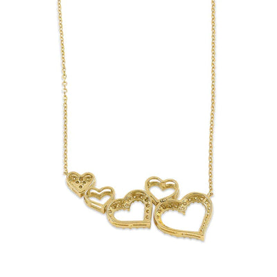 Solid 14K Heart Cluster Lab Diamonds Necklace - Shryne Diamanti & Co.