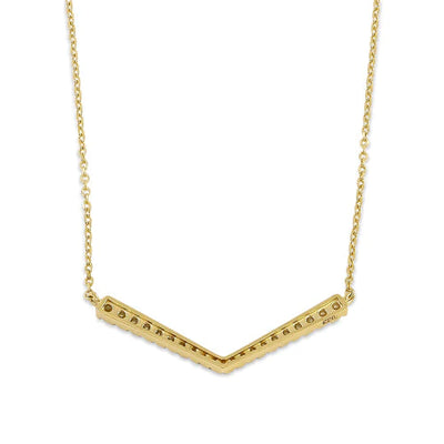 Solid 14K Chevron Lab Diamonds Necklace - Shryne Diamanti & Co.