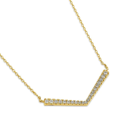 Solid 14K Chevron Lab Diamonds Necklace - Shryne Diamanti & Co.