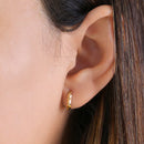 Solid 14K Yellow Gold Hammered Hoop Earrings - Shryne Diamanti & Co.