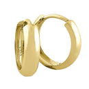 Solid 14K Yellow Gold 4mm x 14mm Plain Hoop Earrings - Shryne Diamanti & Co.