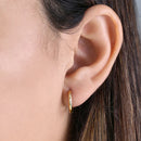 Solid 14K Yellow Gold 1.5mm x 12mm Plain Hoop Earrings - Shryne Diamanti & Co.