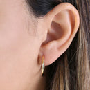 Solid 14K Yellow Gold 1.5mm x 18mm Plain Hoop Earrings - Shryne Diamanti & Co.
