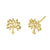 Solid 14K Yellow Gold Tree of Life Stud Earrings - Shryne Diamanti & Co.