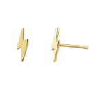 Solid 14K Yellow Gold Bolt Earrings - Shryne Diamanti & Co.