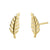 Solid 14K Yellow Gold Leaf Earrings - Shryne Diamanti & Co.