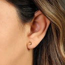 Solid 14K Yellow Gold Dangle Heart Earrings - Shryne Diamanti & Co.