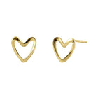 Solid 14K Yellow Gold Curvy Heart Earrings - Shryne Diamanti & Co.