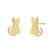 Solid 14K Yellow Gold Kitten Façade Earrings - Shryne Diamanti & Co.