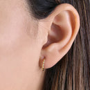 Solid 14K Yellow Gold Wavy Hoop Earrings - Shryne Diamanti & Co.