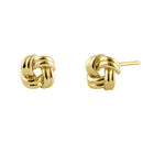 Solid 14K Yellow Gold Double Love Knot Earrings - Shryne Diamanti & Co.