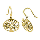 Solid 14K Yellow Gold Tree of Life Earrings - Shryne Diamanti & Co.