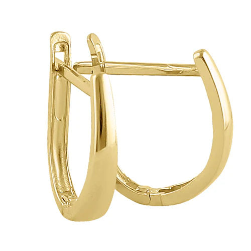 Solid 14K Yellow Gold Hoop Earrings - Shryne Diamanti & Co.