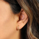 Solid 14K Yellow Gold Rope Hoop Earrings - Shryne Diamanti & Co.