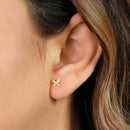 Solid 14K Yellow Gold Stardust Butterfly Earrings - Shryne Diamanti & Co.
