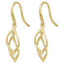 Solid 14K Yellow Gold Overlapping Hook Earrings - Shryne Diamanti & Co.