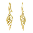 Solid 14K Yellow Gold Elegant Wings Earrings - Shryne Diamanti & Co.