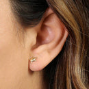 Solid 14K Yellow Gold Turtle Earrings - Shryne Diamanti & Co.