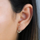 Solid 14K Yellow Gold Ornament Earrings - Shryne Diamanti & Co.