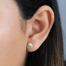 Solid 14K Yellow Gold Clam Earrings - Shryne Diamanti & Co.