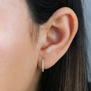 Solid 14K Yellow Gold Half Loop Beaded Earrings - Shryne Diamanti & Co.