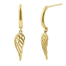 Solid 14K Yellow Gold Dangle Angel Wings Earrrings - Shryne Diamanti & Co.