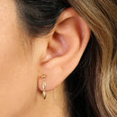 Solid 14K Yellow Gold Dangle Feather Earrings - Shryne Diamanti & Co.