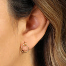Solid 14K Yellow Gold Dangle Hoop Earrings - Shryne Diamanti & Co.