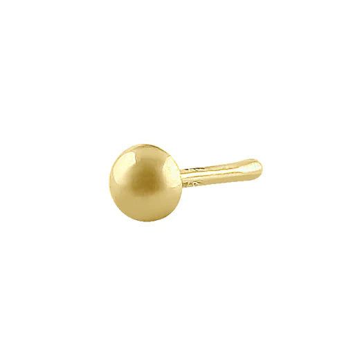 Solid 14K Yellow Gold Plain Round Straight Nose Stud - Shryne Diamanti & Co.