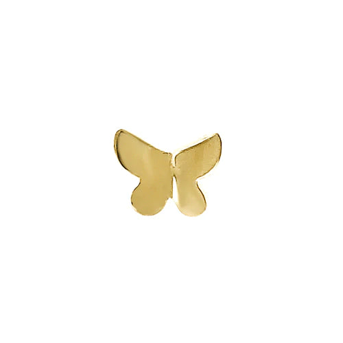 Solid 14K Yellow Gold Tiny Butterfly Straight Nose Stud - Shryne Diamanti & Co.