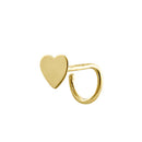 Solid 14K Yellow Gold Tiny Heart Hook Nose Stud - Shryne Diamanti & Co.