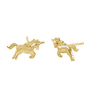 Solid 14k Yellow Gold Small Unicorn Earrings - Shryne Diamanti & Co.