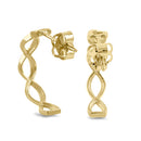 Solid 14k Yellow Gold 14mm X 3mm Twisted Hoop Earrings - Shryne Diamanti & Co.