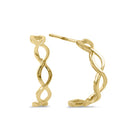 Solid 14k Yellow Gold 14mm X 3mm Twisted Hoop Earrings - Shryne Diamanti & Co.