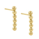Solid 14k Yellow Gold Beaded Bar Stud Earrings - Shryne Diamanti & Co.