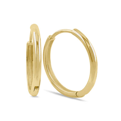 Solid 14k Yellow Gold 19mm X 2mm Hoop Earrings - Shryne Diamanti & Co.