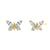 Solid 14K Yellow Gold Butterfly Marquise Cut Clear Lab Diamonds Earrings - Shryne Diamanti & Co.