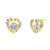 .22 ct Solid 14K Yellow Gold Ridged Heart Round Clear Lab Diamonds Earrings - Shryne Diamanti & Co.