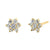 Solid 14K Yellow Gold Dainty Flower Clear Lab Diamonds Earrings - Shryne Diamanti & Co.