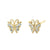 Solid 14K Yellow Gold Butterfly Clear Lab Diamonds Earrings - Shryne Diamanti & Co.