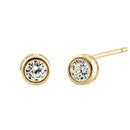 .22 ct Solid 14K Yellow Gold 3mm Round Cut Clear Lab Diamonds Earrings - Shryne Diamanti & Co.