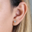 .92 ct Solid 14K Yellow Gold 5mm Round Cut Clear Lab Diamonds Earrings - Shryne Diamanti & Co.